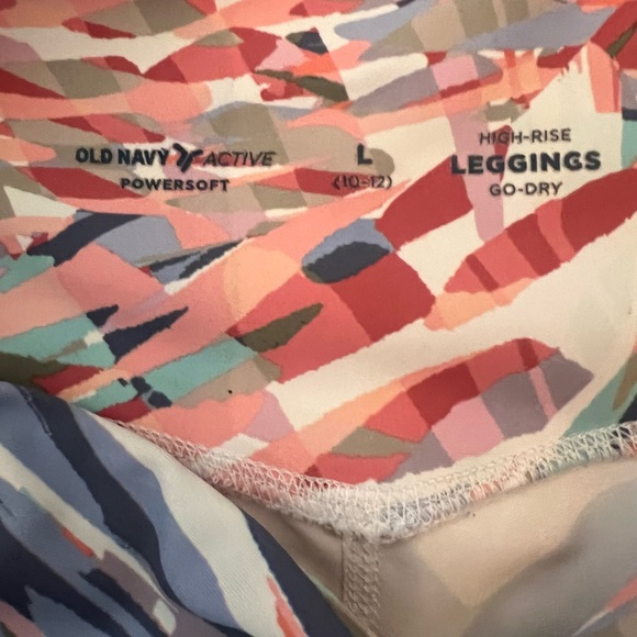 High-Waisted PowerSoft 7/8 Leggings for Girls Pastel Print Size Large 10-12 - Picture 3 of 11